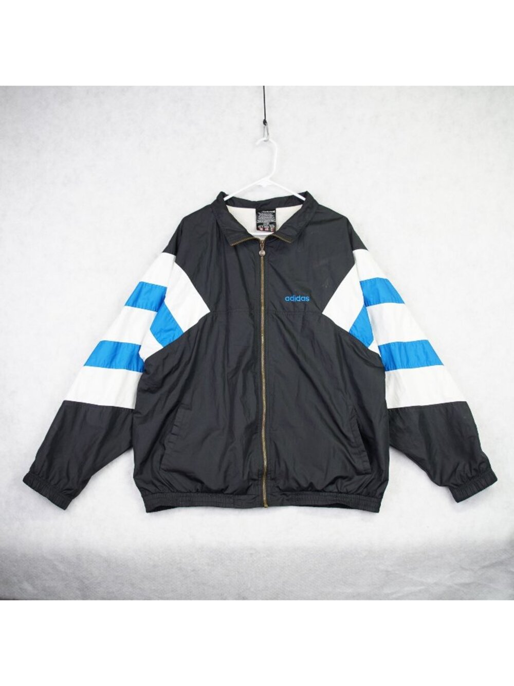 Vintage Adidas Mens Striped Sleeves Track Jacket Size XL Black Oversized Y2K 90s